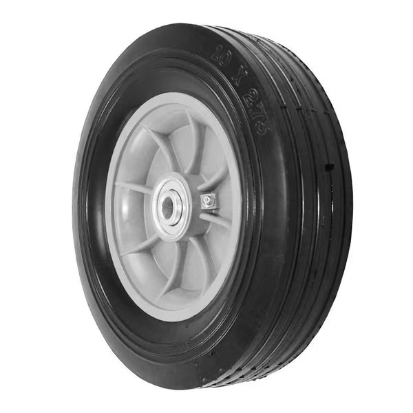 Wheel; 10X2.75 Semi-Pneumatic|Plastic (Black|Grey); Plain Bore W/O Bea, Durastar, Mfr#: 10275SNP84AR-F-R